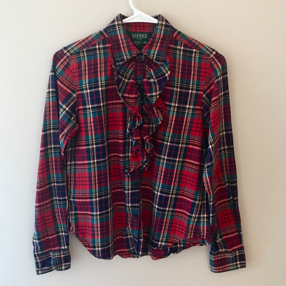 Lauren Ralph Lauren Red Plaid Button Down Shirt